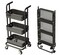 Mini 3 Tier Foldable Rolling Cart, Metal Utility Cart with Wheels, 3 Hanging Cups and 6 Hooks, Folding Trolley for Living Room, Kitchen, Bathroom, Bedroom and Office, Black (Small)